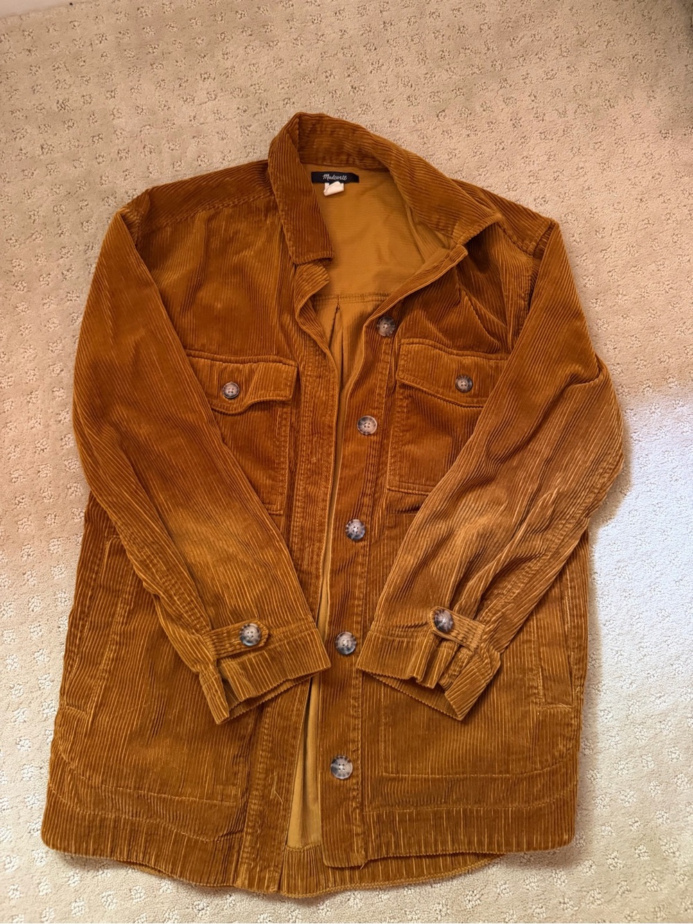 Madewell Corduroy Shirt Jacket in Mustard